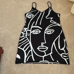 Black/ White Swim Coverup/ Dress